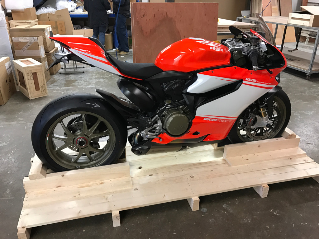Bespoke motorbike transport cases built onsite offering the ultimate protection.